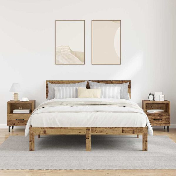 vidaXL Szafka Nocna z szufladą 2 pcs Stare drewno 40 x 35 x 47.5 cm