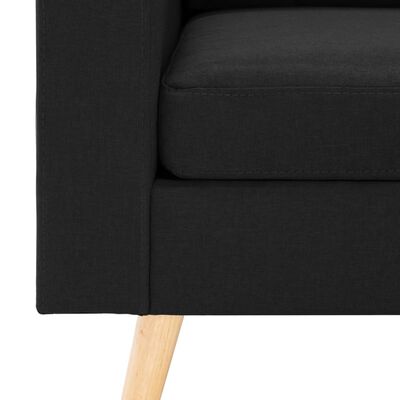 vidaXL 3-osobowa sofa, czarna, tapicerowana tkaniną