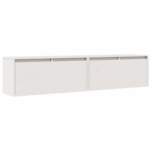 vidaXL Szafki ścienne, 2 szt., białe, 80x30x35 cm lite drewno sosnowe