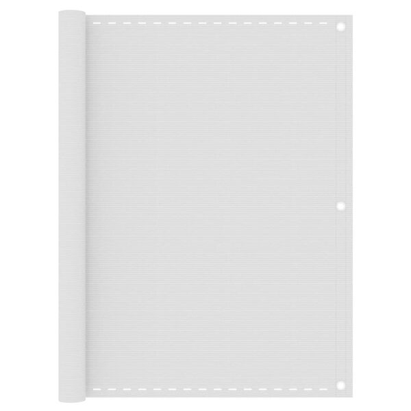 vidaXL Parawan balkonowy, biały, 120x400 cm, HDPE