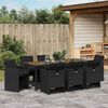 vidaXL Zestaw do jadalni w ogrodzie 9 pcs Czarny polirattan