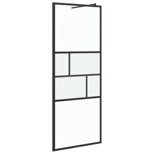 vidaXL Ściana prysznicowa typu walk-in Czarny 80 x 195 x 0,5 cm