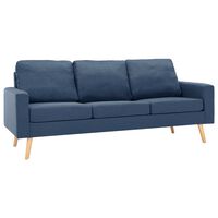 vidaXL 3-osobowa sofa, niebieska, tapicerowana tkaniną