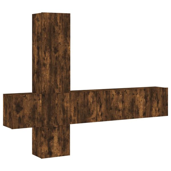 vidaXL 5-cz. zestaw mebli TV, przydymiony dąb, materiał drewnopochodny