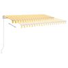 vidaXL Ręcznie zwijana markiza z LED, 350 x 250 cm, ż&oacute;łto-biała