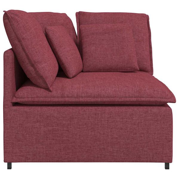 vidaXL Modułowy Narożnik Sofa z Poduszkami Wino Czerwone 100 cm