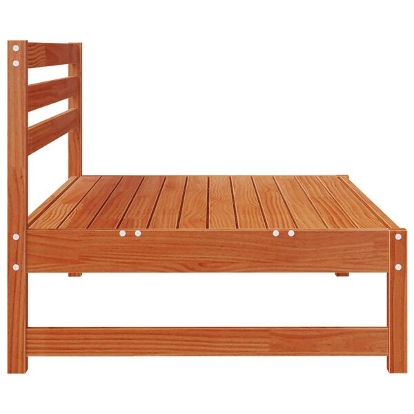 Sofa Środkowa do Ogrodu Lite drewno sosnowe Woskowy Brąz