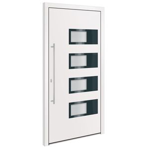 vidaXL Drzwi wejściowe, białe, 100x200 cm, aluminium i PVC