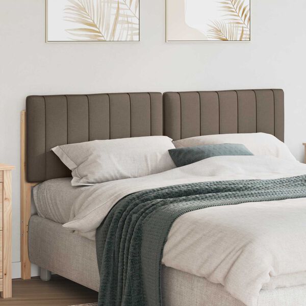 vidaXL Tapicerowane wezgłowie Z zagł&oacute;wkiem Brązowy i Taupe 160 cm