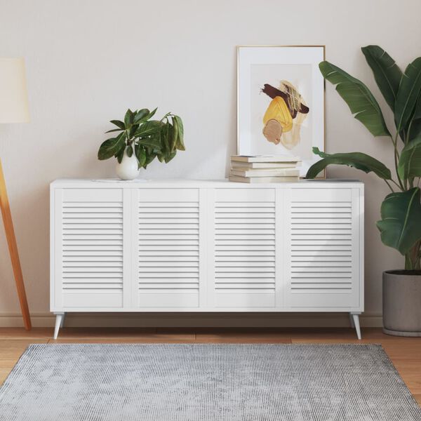 vidaXL Drzwi żaluzjowe do szafki, 4 szt., białe, 61,5x39,4 cm, sosnowe