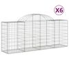 vidaXL Kosze gabionowe, 6 szt, 200x50x80/100 cm, galwanizowane żelazo