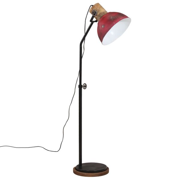 vidaXL Lampa stojąca, 25 W, postarzany czerwony, 30x30x100-150 cm, E27