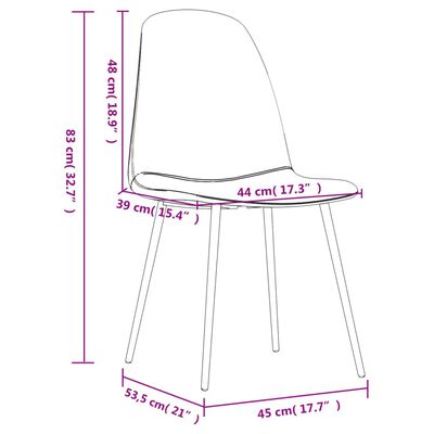 vidaXL Krzesła stołowe, 4 szt., 45x53,5x83 cm, ciemnobrązowe, ekoskóra