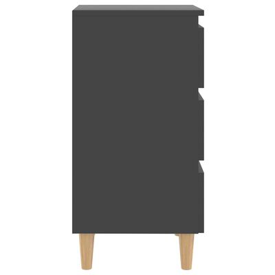 vidaXL 2 szafki nocne z drewnianymi nóżkami, szare, 40x35x69 cm