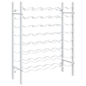 vidaXL Stojak na 48 butelek wina, biały, metalowy