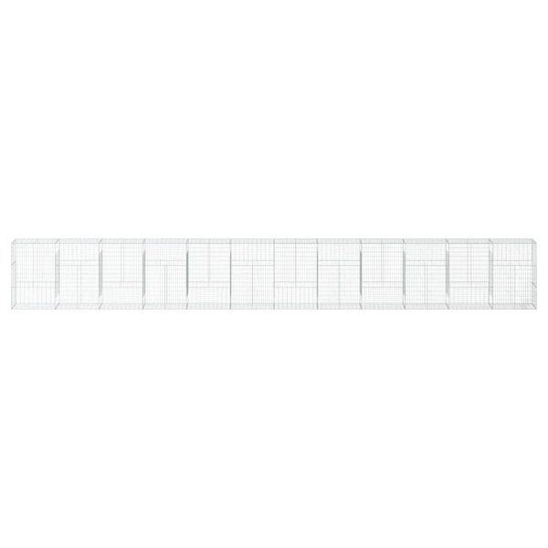 vidaXL Kosz gabionowy z pokrywą, 1200x50x150 cm, galwanizowane żelazo