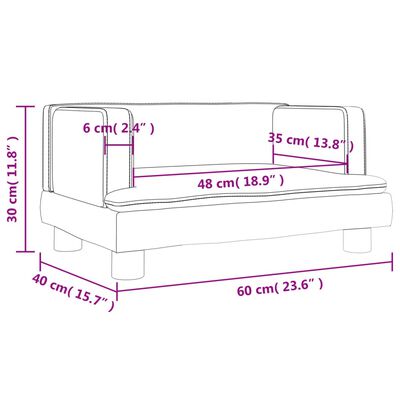 vidaXL Sofa dla dzieci, różowa, 60x40x30 cm, aksamit