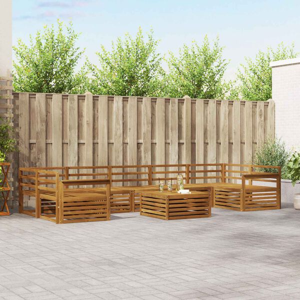 vidaXL Zestaw sof na zewnątrz 8 pcs Naturalny Lite Drewno Akacji