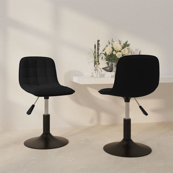 vidaXL Obrotowe krzesła stołowe, 2 szt., czarne, aksamitne