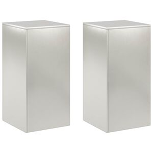 vidaXL Stojak na rośliny 2 pcs srebrny 40 x 40 x 80 cm Stal