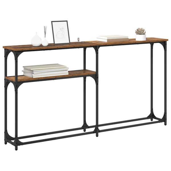 vidaXL StolikKonsolowy Stare drewno 145x22.5x75cm