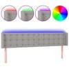 vidaXL Zagł&oacute;wek do ł&oacute;żka z LED, jasnoszary, 183x16x78/88 cm, tkanina