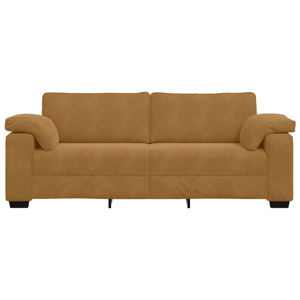 vidaXL Sofa 3-osobowa, brązowa, 220x77x82 cm, aksamit