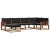 vidaXL Zestaw sof na zewnątrz z poduszką 6 pcs Naturalny i czarny