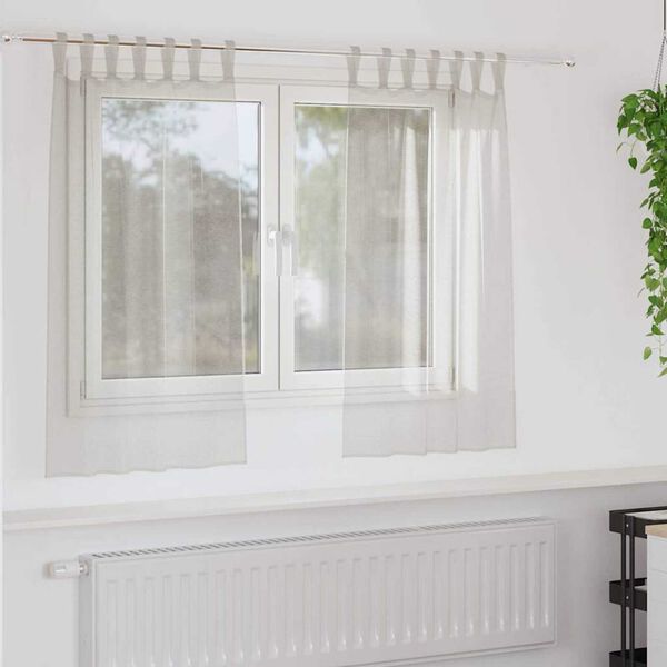 vidaXL Firany Voile z zasłonami 2 pcs Kremowy 140 x 140 cm Poliester