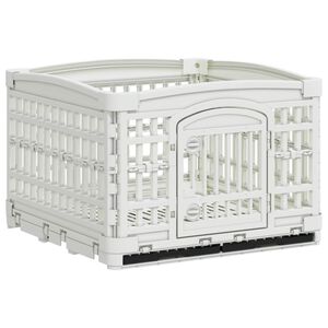 vidaXL Playpen dla Psa z 4 Panelami 122 x 106,5 x 82 cm Biały Składany
