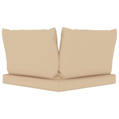 vidaXL Ogrodowa sofa 2-os. z palet, z beżowymi poduszkami, sosna