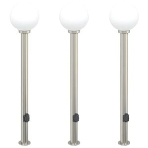 vidaXL Słupki oświetleniowe z wyjściem 3 szt. 120 cm Stal nierdzewna IP44