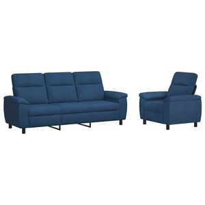 vidaXL Zestaw Sof 2 pcs niebieski tkanina