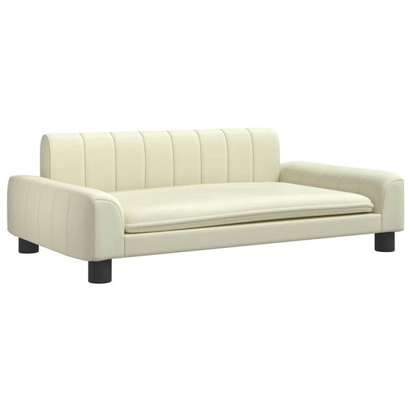 vidaXL Sofa dla dzieci, kremowa, 90x53x30 cm, sztuczna skóra
