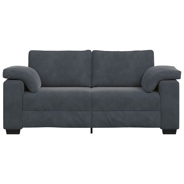 vidaXL Sofa dwuosobowa Ciemnoszara 140 cm Aksamit