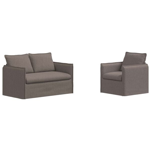 vidaXL Sofa 2 pcs Ciemnoszary