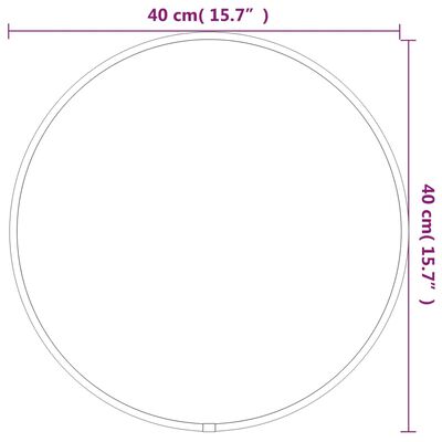 vidaXL Lustro ścienne, czarne, Ø 40 cm, okrągłe