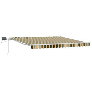 vidaXL Markiza wysuwana Zielony i ż&oacute;łty 400 &times; 300 cm