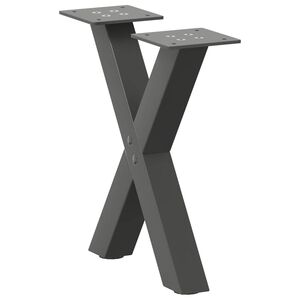 vidaXL Nogi do stolika kawowego w kształcie litery X 2 szt. Antracyt 37x(30-31) cm Stal