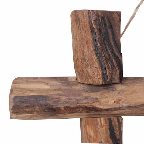 vidaXL Lustro w ramie z belek, 50x50 cm, drewno tekowe z odzysku