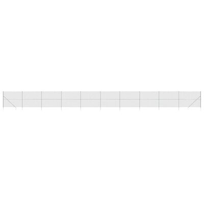 vidaXL Ogrodzenie z siatki, z kotwami, srebrne, 2x25 m