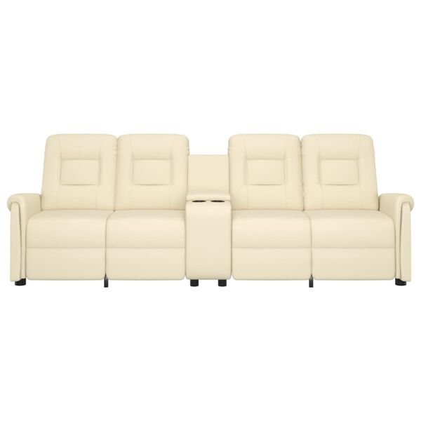 vidaXL Rozkładany fotel masujący z uchwytem, 4-os., kremowy