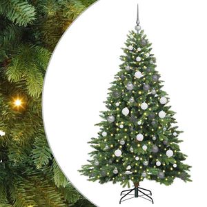 vidaXL Sztuczna choinka z 300 diodami LED Zielony 180 cm PE i PVC