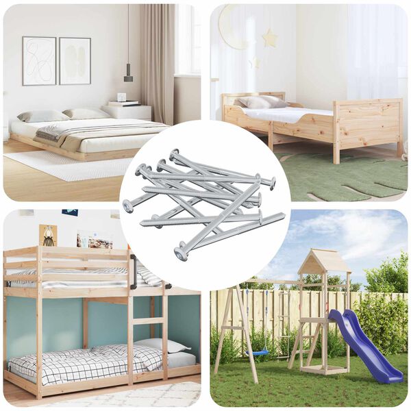 vidaXL Śruba 12 pcs Srebrny M6 x 85 mm Stal