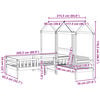 vidaXL Rama ł&oacute;żka z ławką i dachem, 80x200 cm, lite drewno sosnowe