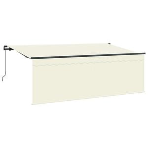 vidaXL Markiza wysuwana Kremowy 350 x 200 cm Poliester i aluminium