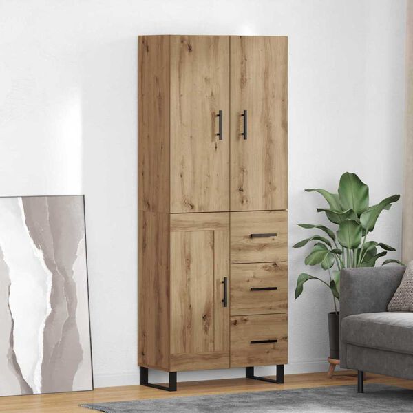 vidaXL Highboard z szufladą 2 pcs Dąb rzemieślniczy 69,5 x 34 x 180 cm