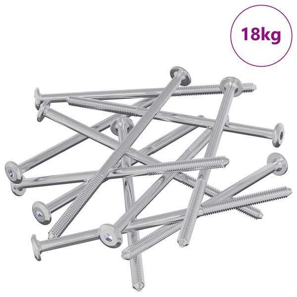 vidaXL Śruby meblowe 800 pcs Srebrny Stal