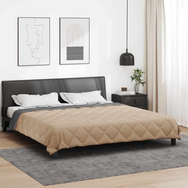 vidaXL Letni Kołdra Antracyt i Taupe 220 x 260 cm Mikrofibra