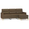 vidaXL 3-osobowa sofa z podn&oacute;żkiem, brązowy, 180 cm, tkaniną